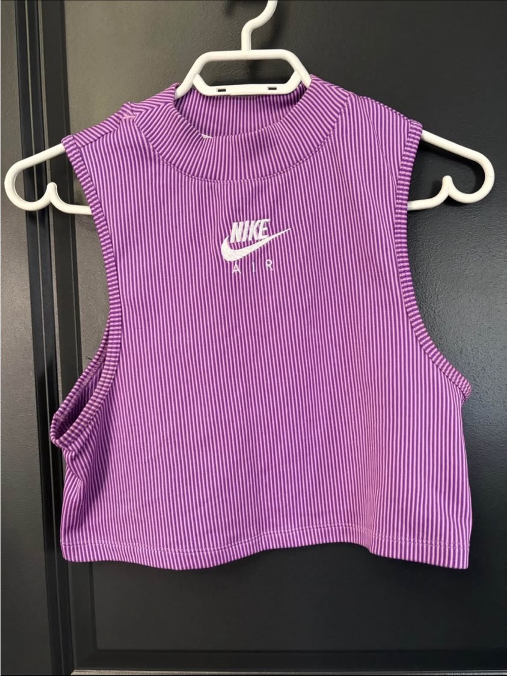 Nike Purple Ribbed Mock-Neck Crop Tank